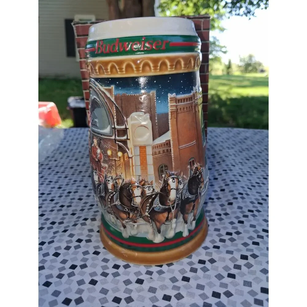 Budweiser 1997 Home For The Holidays Holiday Stein Collectible Breweriana